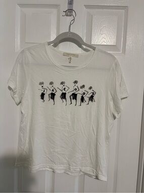 Marc Jacobs white t shirt with dancers-fringe